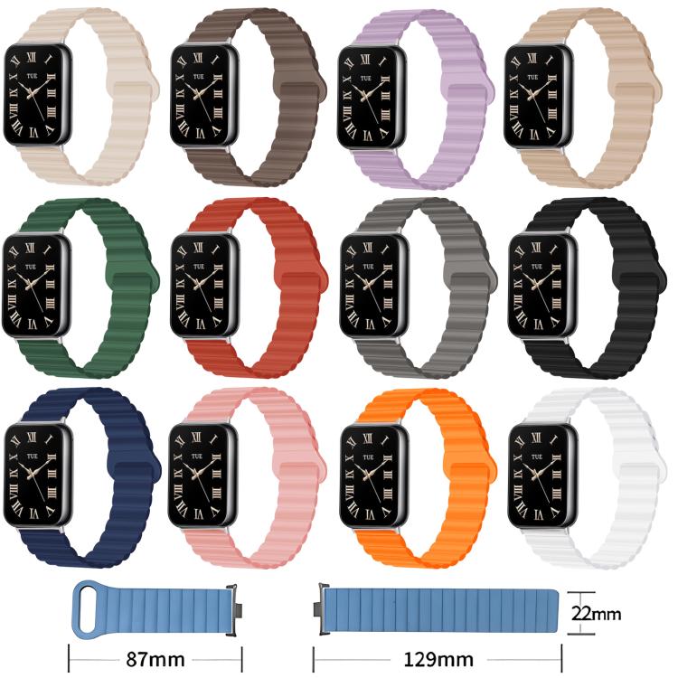 For Xiaomi Band 10 Pro / Redmi Watch 6 / 5 Solid Color Reverse Buckle Magnetic Silicone Watch Band