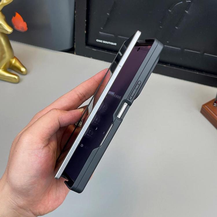 For Samsung Galaxy Z Fold7 5G Matte Skin Feel MagSafe Dual Axis Folding Phone Case with Rotating Stand