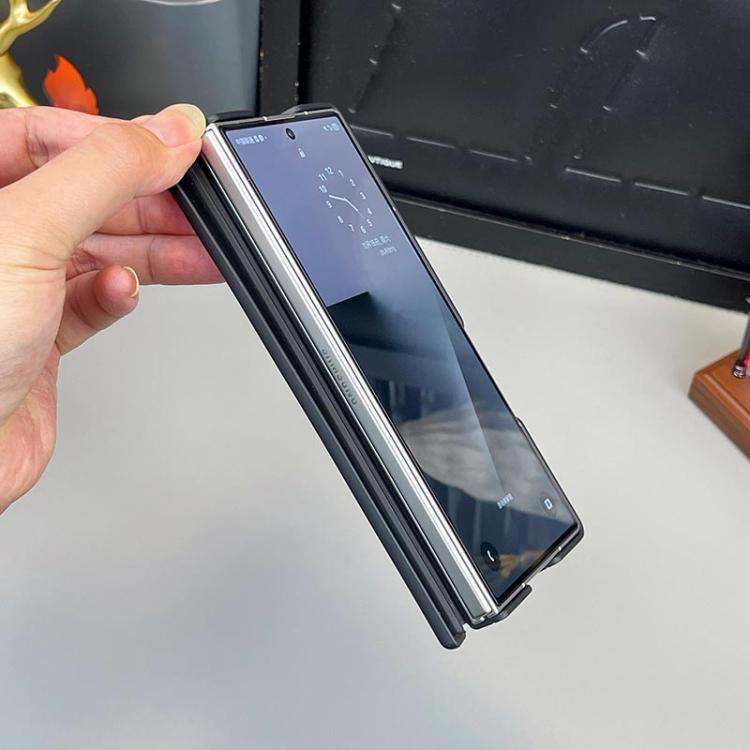 For Samsung Galaxy Z Fold7 5G Matte Skin Feel MagSafe Dual Axis Folding Phone Case with Rotating Stand