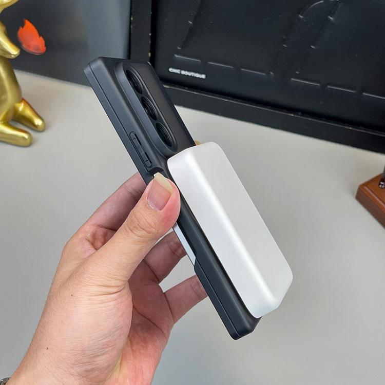 For Samsung Galaxy Z Fold7 5G Matte Skin Feel MagSafe Dual Axis Folding Phone Case with Rotating Stand
