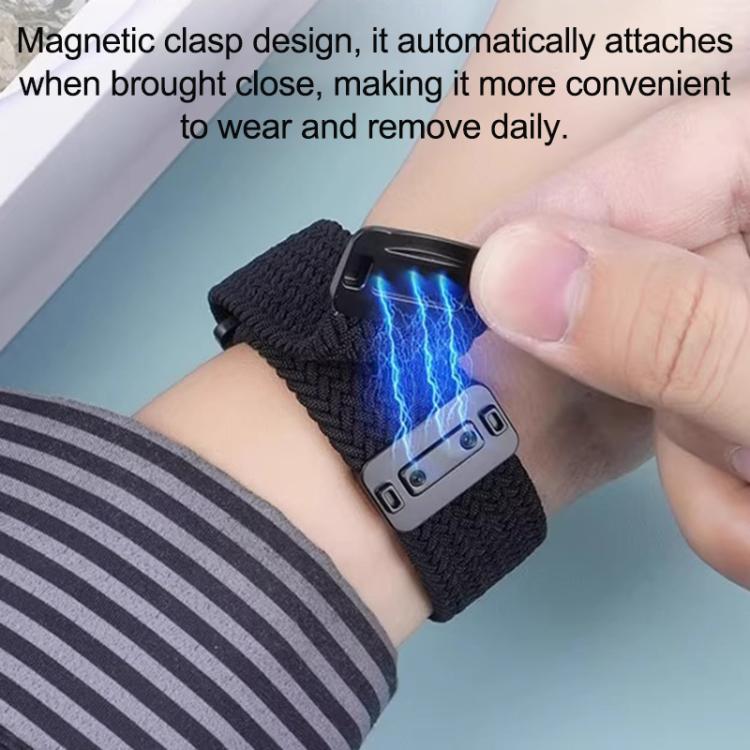 For Honor Watch X5 Magnetic Buckle Elastic Nylon Braided Watch Band