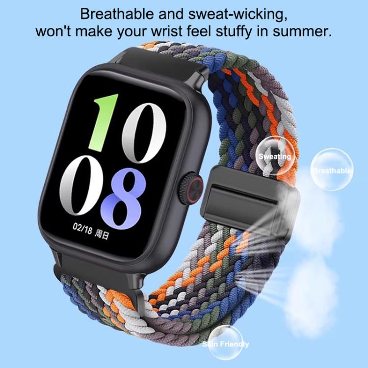 For Honor Watch X5 Magnetic Buckle Elastic Nylon Braided Watch Band