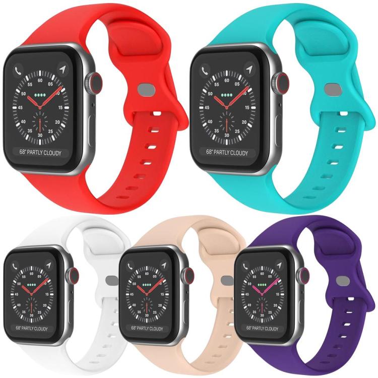 For Apple Watch 38 / 40 / 41 / S11 42mm 5 Pack xDfind Butterfly Buckle Silicone Watch Band