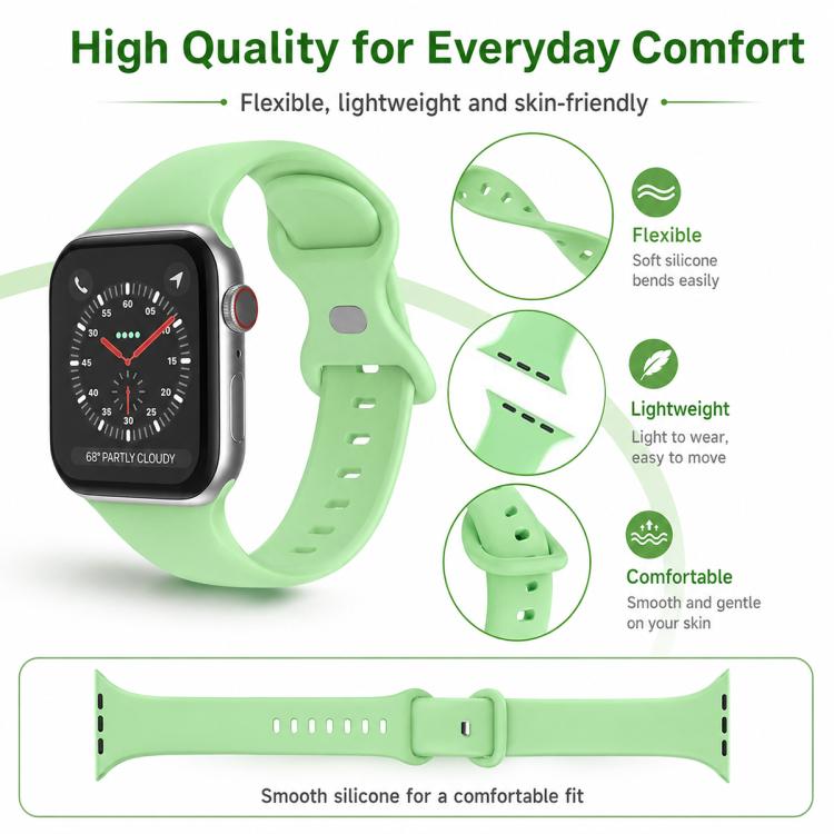 For Apple Watch 38 / 40 / 41 / S11 42mm 5 Pack xDfind Butterfly Buckle Silicone Watch Band