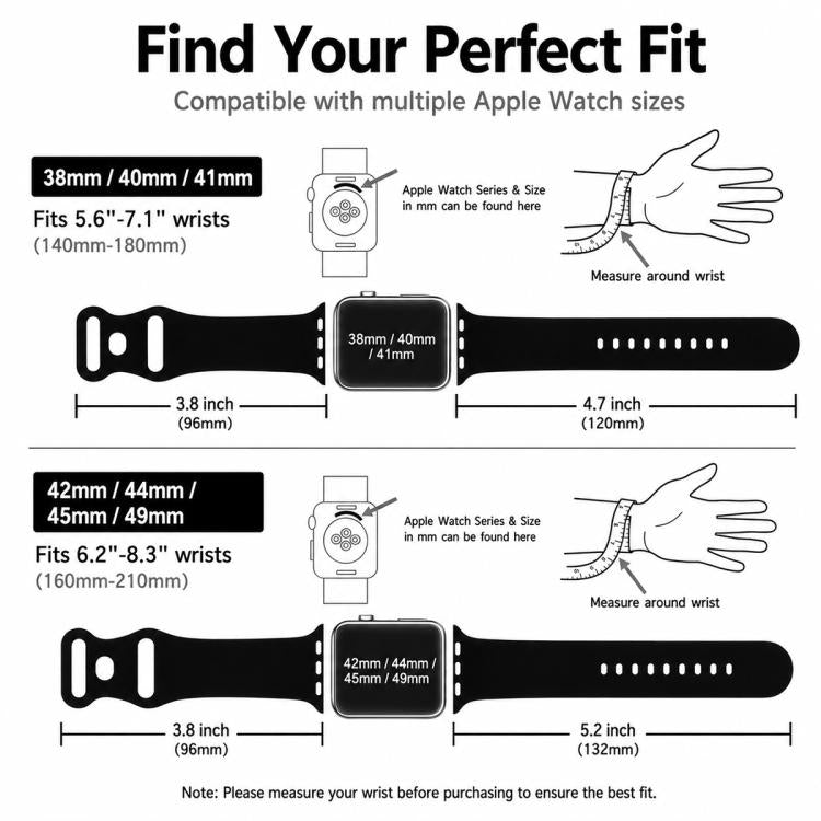 For Apple Watch 42 / 44 / 45 / 46 / 49mm 5 Pack xDfind Butterfly Buckle Silicone Watch Band