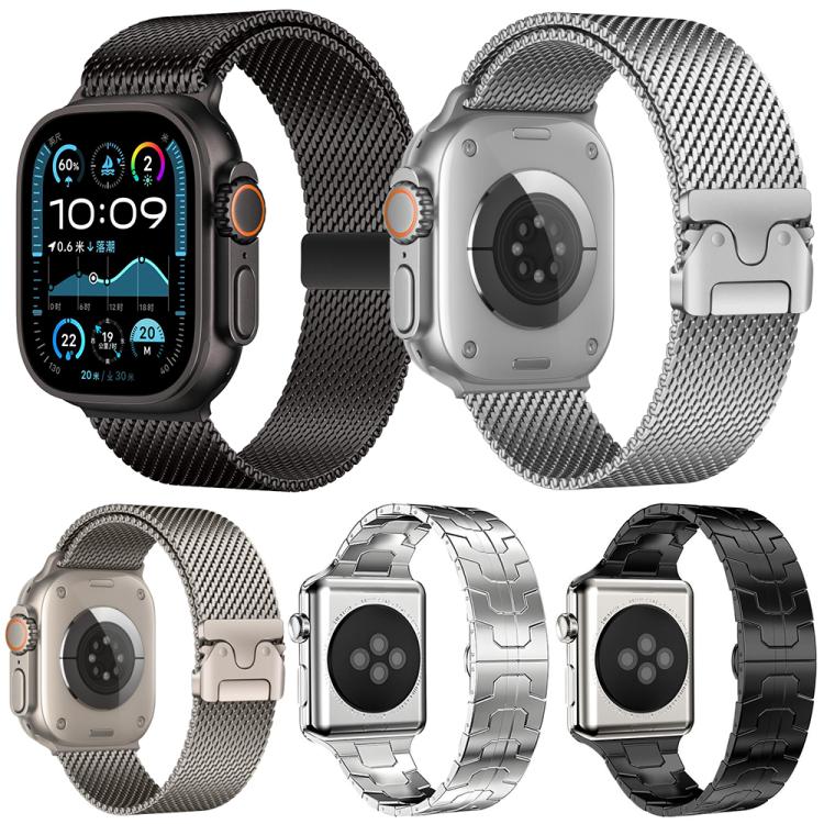 For Apple Watch 42 / 44 / 45 / 46 / 49mm 5 Pack xDfind Umbrella Buckle Milanese + Butterfly Buckle Mixed Watch Band