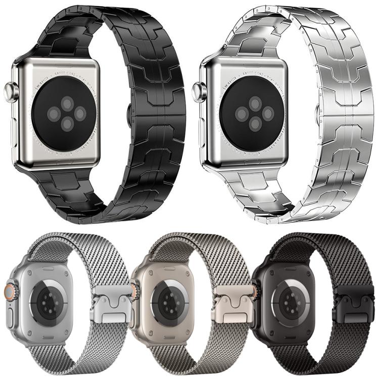 For Apple Watch 38 / 40 / 41 / S11 42mm 5 Pack xDfind Umbrella Buckle Milanese + Butterfly Buckle Mixed Watch Band