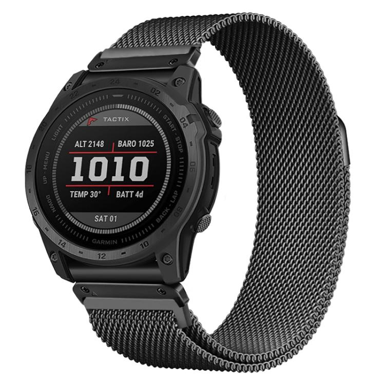 For Garmin 22mm Separate Tactix Milanese Magnetic Stainless Steel Watch Band