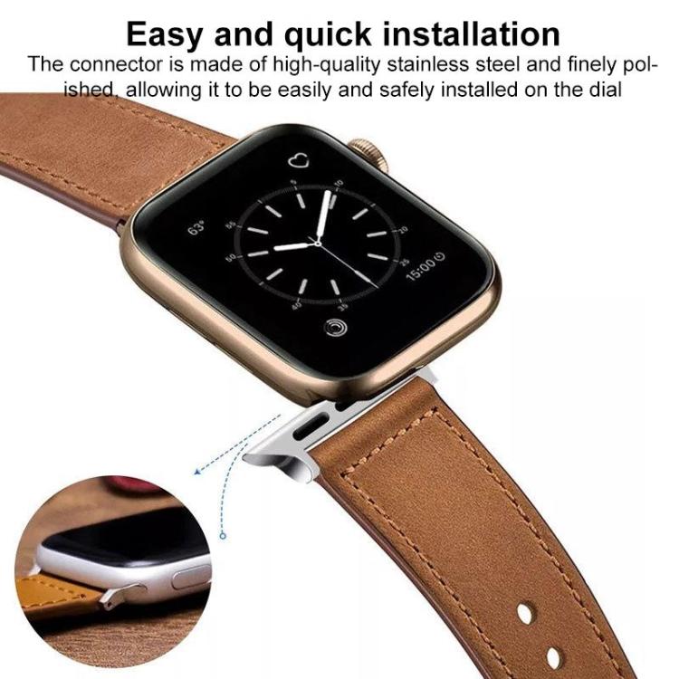 For Apple Watch 42 / 44 / 45 / 46 / 49mm 5 Pack xDfind Rivet Buckle Genuine Leather Watch Band