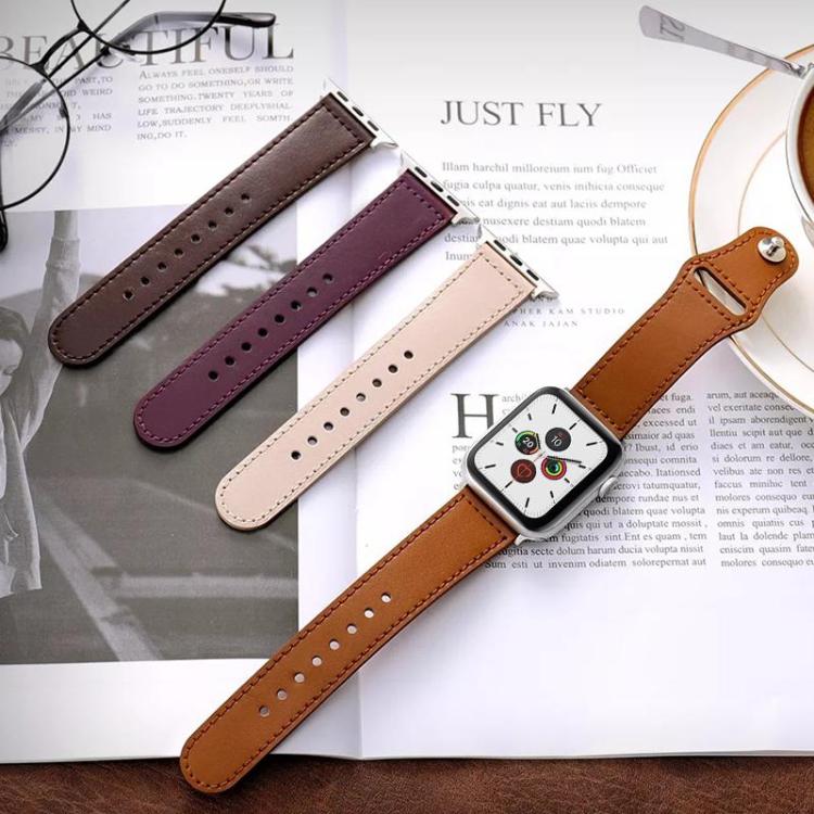 For Apple Watch 42 / 44 / 45 / 46 / 49mm 5 Pack xDfind Rivet Buckle Genuine Leather Watch Band