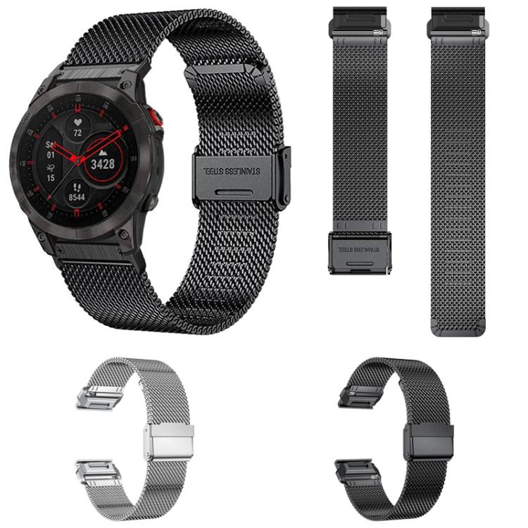 For Garmin 20mm Separate Tactix Milanese Buckle Stainless Steel Watch Band