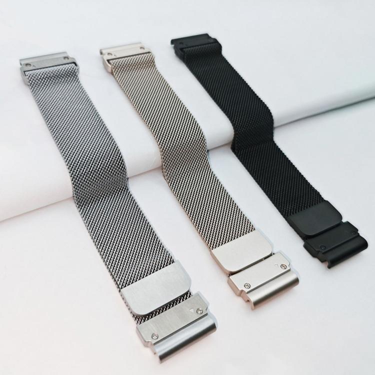 For Garmin 20mm Integrated Tactix Milanese Magnetic Stainless Steel Watch Band