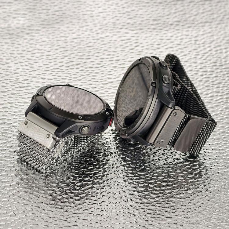 For Garmin 20mm Integrated Tactix Milanese Magnetic Stainless Steel Watch Band