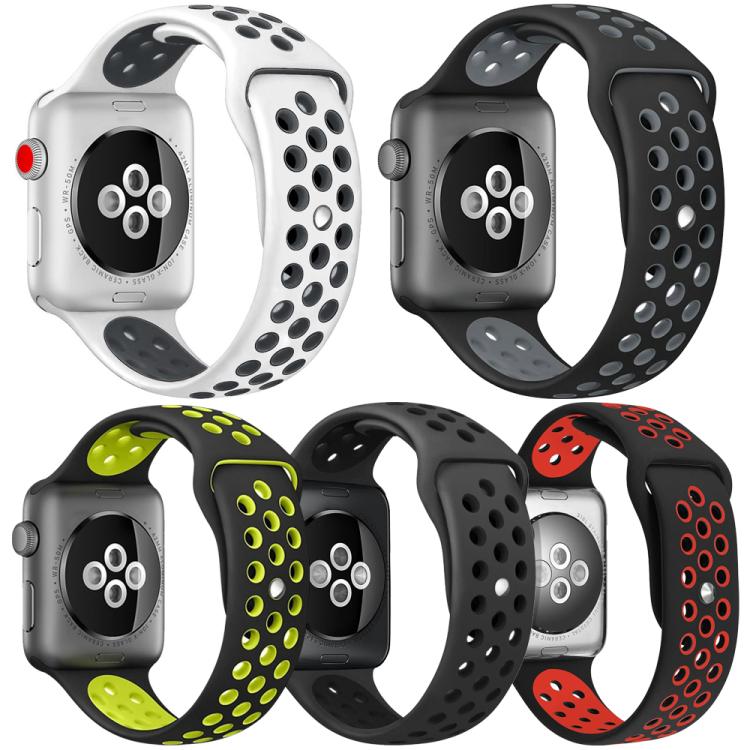 For Apple Watch 42 / 44 / 45 / 46 / 49mm 5 Pack xDfind Two Color Silicone Sports Watch Band