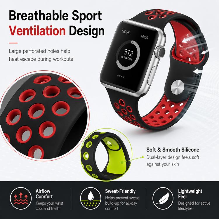For Apple Watch 38 / 40 / 41 / S11 42mm 5 Pack xDfind Two Color Silicone Sports Watch Band