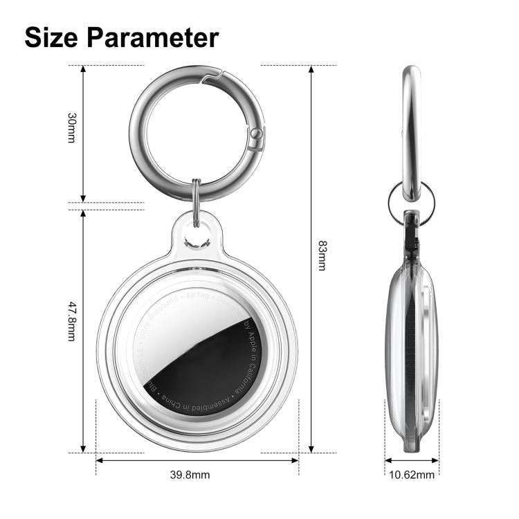 For AirTag 2nd Gen / 1st Gen XDcase 2 Pack Full-cover Waterproof TPU Protective Case with Keychain