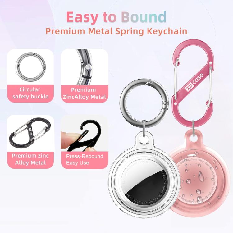 For AirTag 2nd Gen / 1st Gen XDcase 2 Pack Full-cover Waterproof TPU Protective Case with Keychain