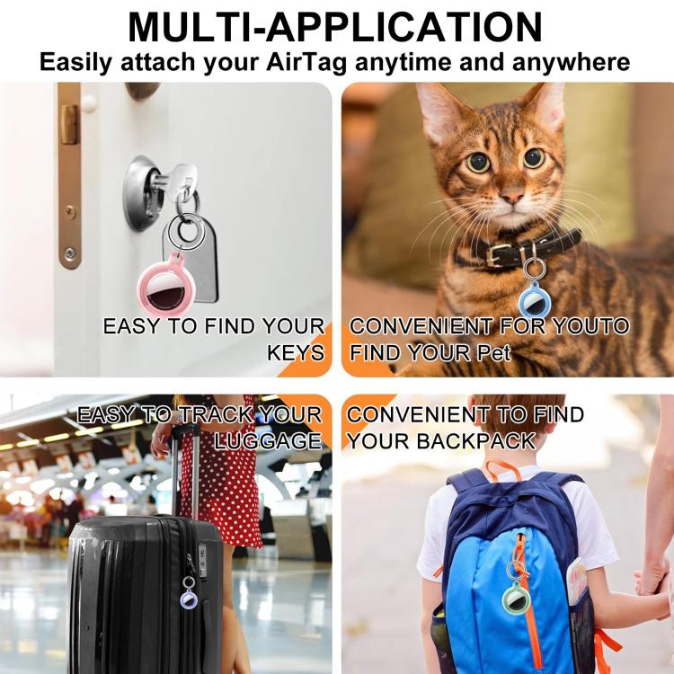 For AirTag 2nd Gen / 1st Gen XDcase 2 Pack Full-cover Waterproof TPU Protective Case with Keychain