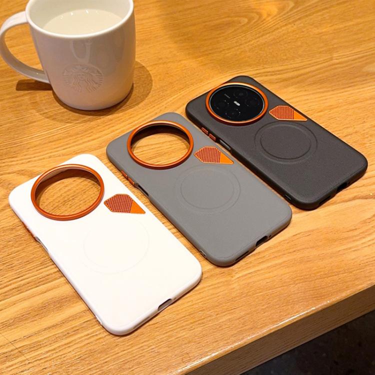 For Huawei Mate 70 Air PC + TPU + Leather Cooling Holes MagSafe Phone Case