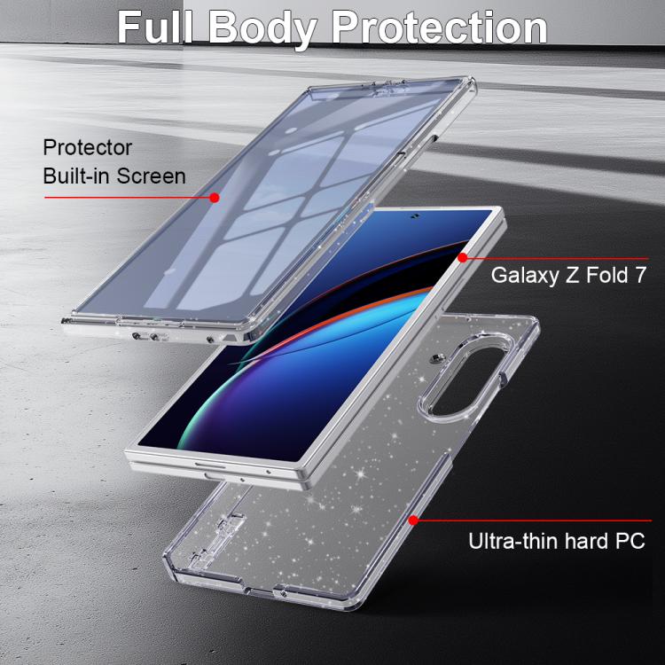 For Samsung Galaxy Z Fold7 5G HD Integrated Screen Protector Folding Phone Case with Hinge