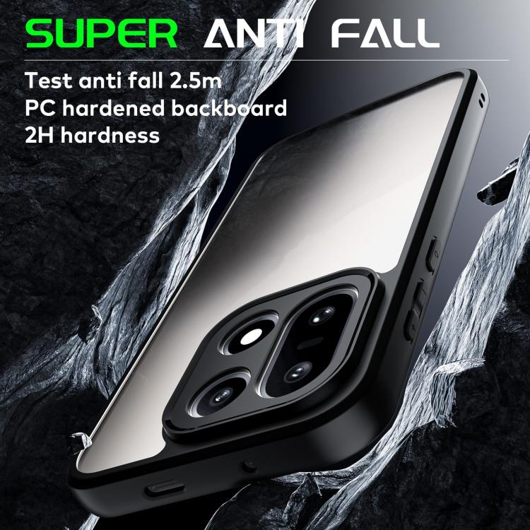 For OnePlus 15 Frosted TPU + Transparent PC Phone Case - Matte Black