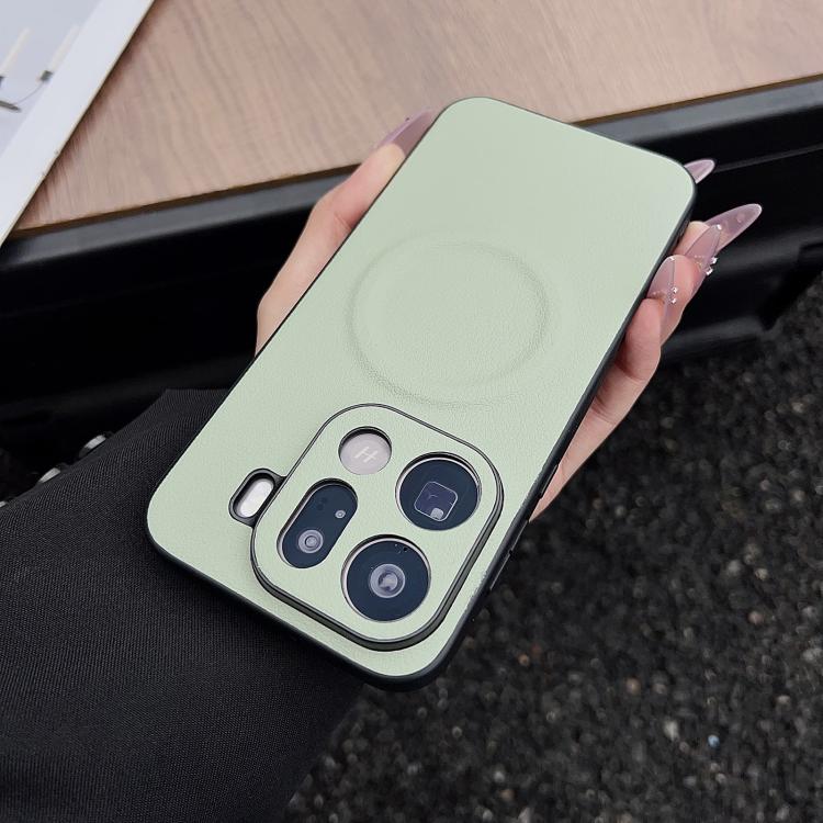 For OPPO Find X9 Pro Magsafe Magnetic Plain Leather Phone Case