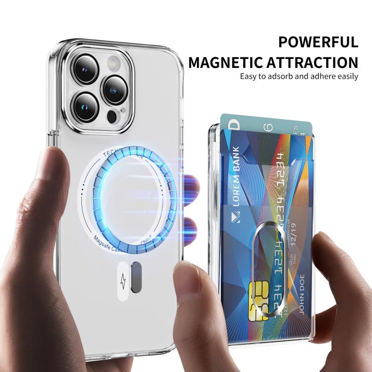 Vertical Card Slots Type B MagSafe Magnetic Ring Phone Back Sticker Card Holders - Transparent