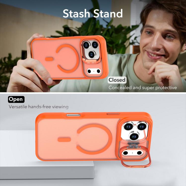 For iPhone 17 Pro Max Bright Color Frosted Skin-feel Camera Bracket Magsafe Phone Case