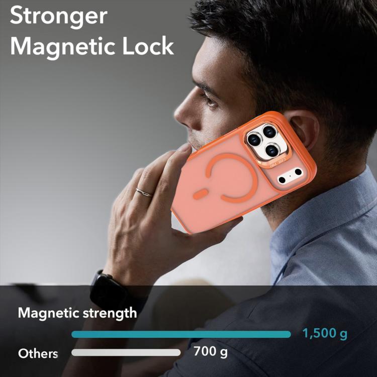 For iPhone 17 Pro Max Bright Color Frosted Skin-feel Camera Bracket Magsafe Phone Case