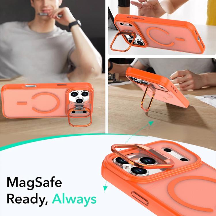 For iPhone 17 Pro Max Bright Color Frosted Skin-feel Camera Bracket Magsafe Phone Case