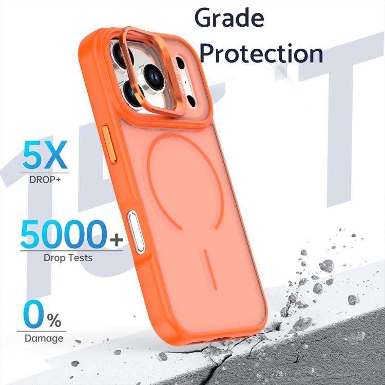 For iPhone 17 Pro Bright Color Frosted Skin-feel Camera Bracket Magsafe Phone Case
