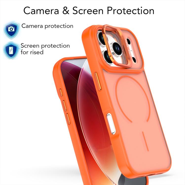 For iPhone 17 Pro Bright Color Frosted Skin-feel Camera Bracket Magsafe Phone Case