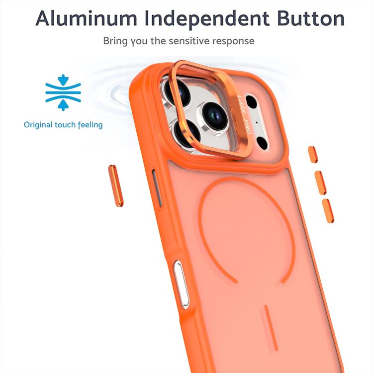 For iPhone 17 Pro Bright Color Frosted Skin-feel Camera Bracket Magsafe Phone Case