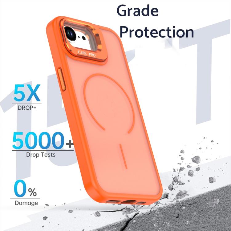 For iPhone 17e / 16e Bright Color Frosted Skin-feel Camera Bracket Magsafe Phone Case