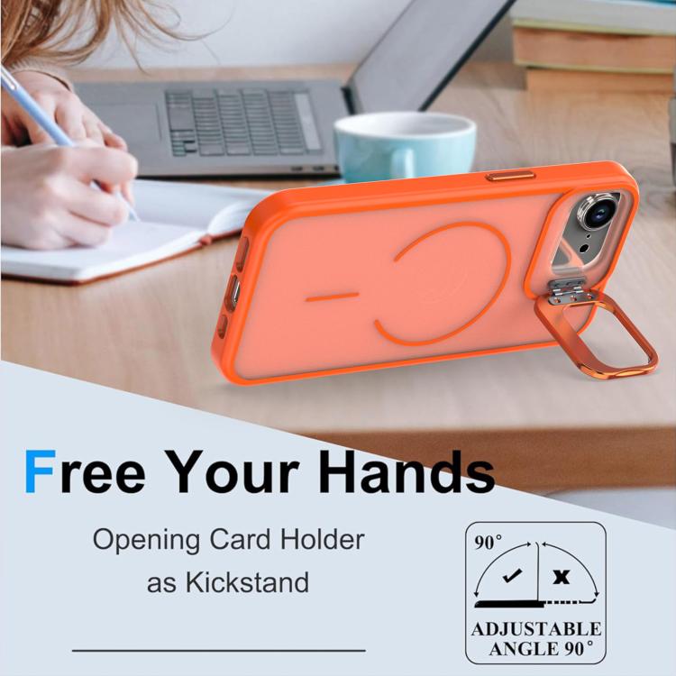For iPhone 17e / 16e Bright Color Frosted Skin-feel Camera Bracket Magsafe Phone Case