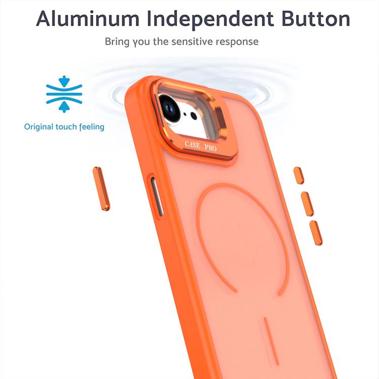 For iPhone 17e / 16e Bright Color Frosted Skin-feel Camera Bracket Magsafe Phone Case