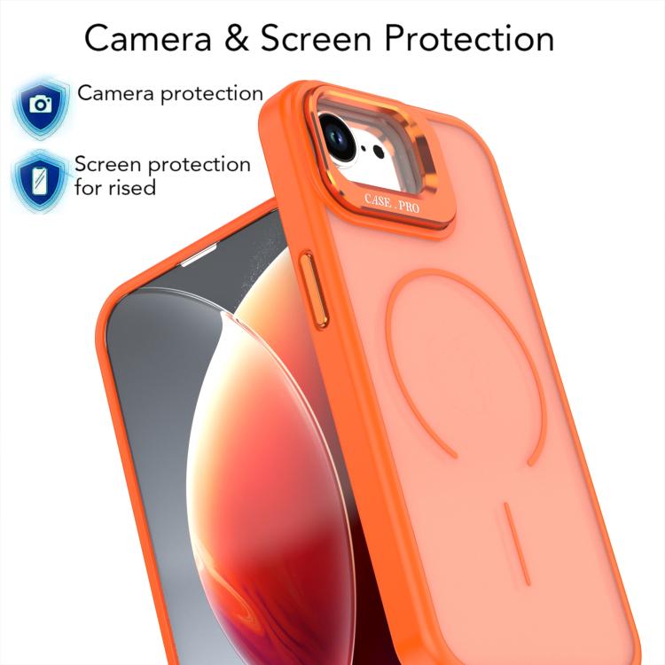 For iPhone 17e / 16e Bright Color Frosted Skin-feel Camera Bracket Magsafe Phone Case