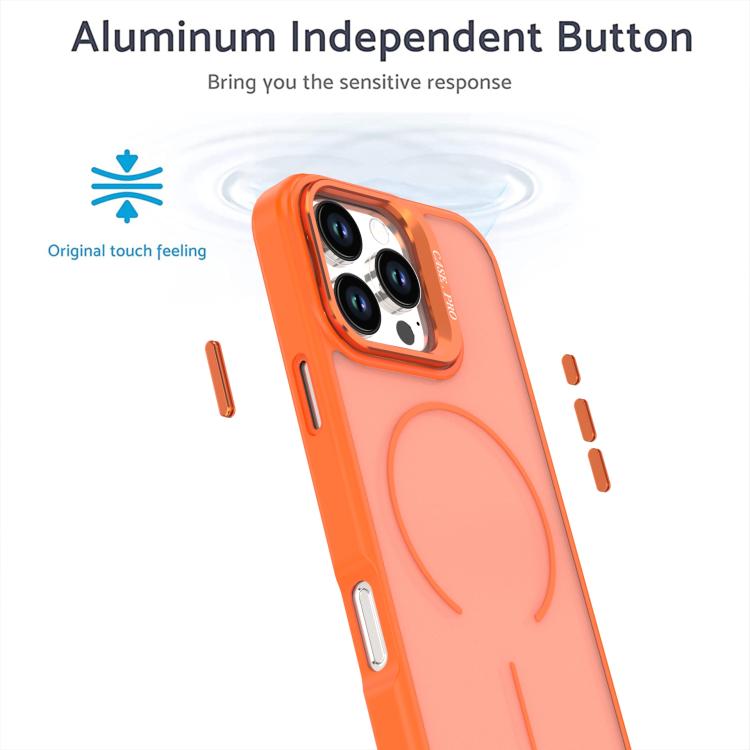For iPhone 16 Pro Max Bright Color Frosted Skin-feel Camera Bracket Magsafe Phone Case