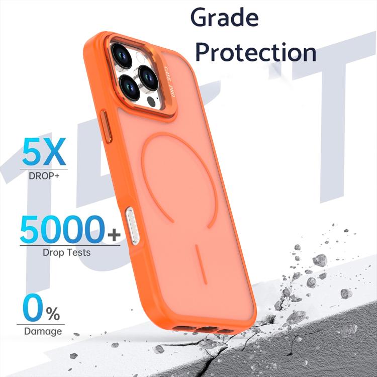 For iPhone 16 Pro Max Bright Color Frosted Skin-feel Camera Bracket Magsafe Phone Case