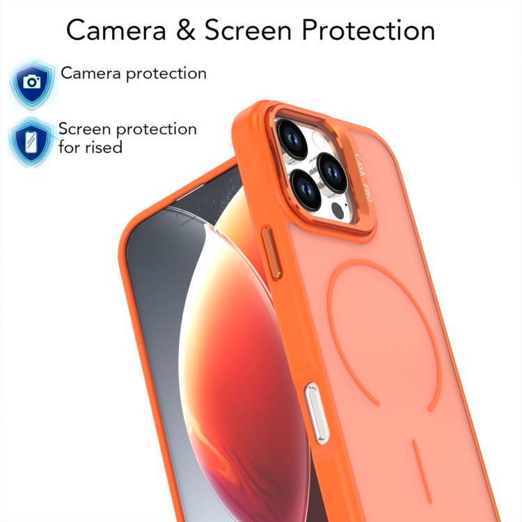 For iPhone 16 Pro Max Bright Color Frosted Skin-feel Camera Bracket Magsafe Phone Case