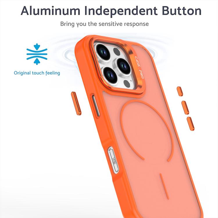 For iPhone 16 Pro Bright Color Frosted Skin-feel Camera Bracket Magsafe Phone Case