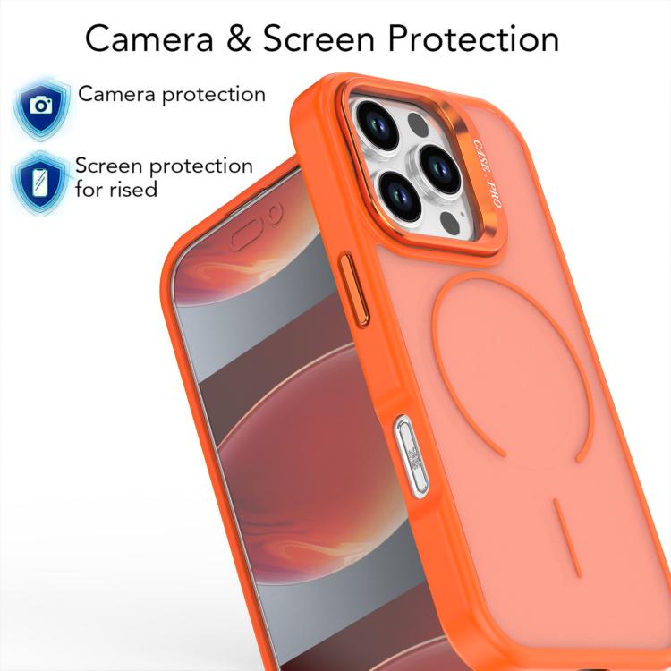 For iPhone 16 Pro Bright Color Frosted Skin-feel Camera Bracket Magsafe Phone Case