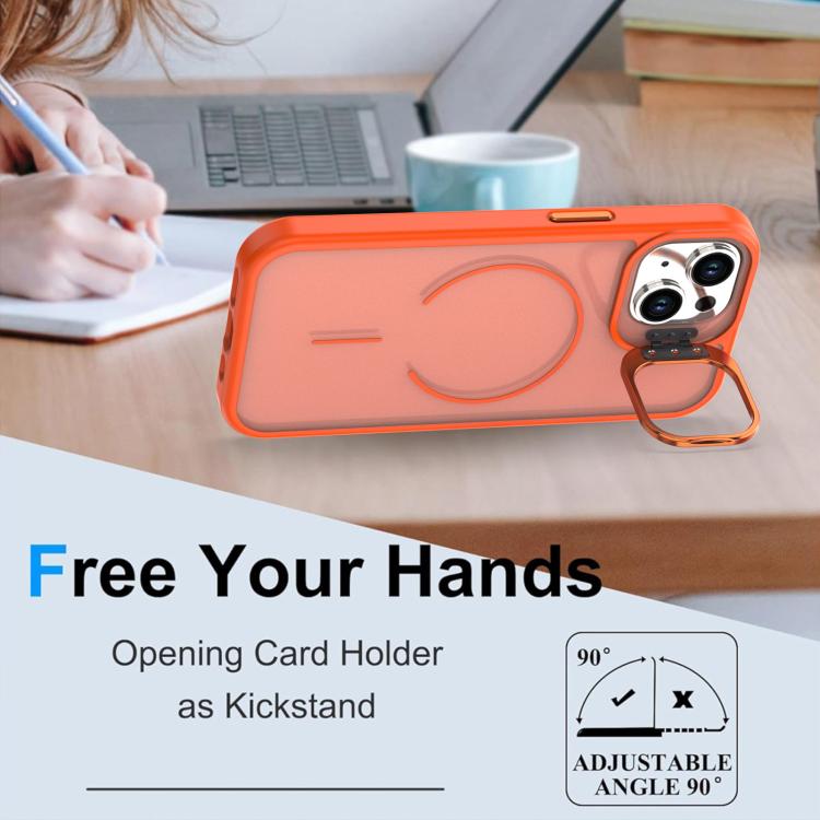 For iPhone 15 Bright Color Frosted Skin-feel Camera Bracket Magsafe Phone Case