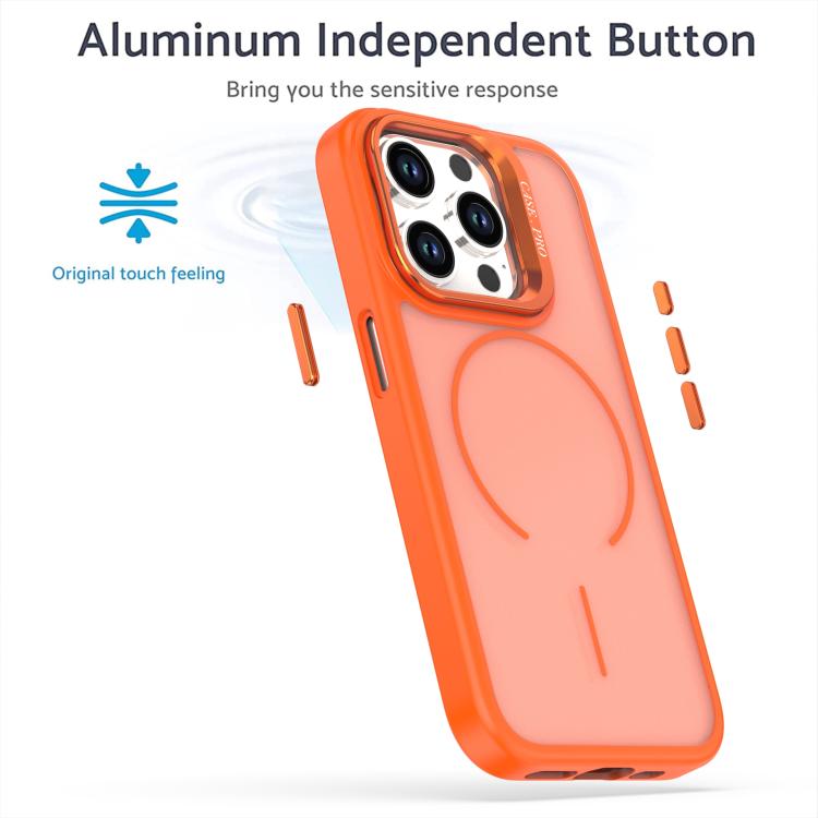 For iPhone 14 Pro Bright Color Frosted Skin-feel Camera Bracket Magsafe Phone Case
