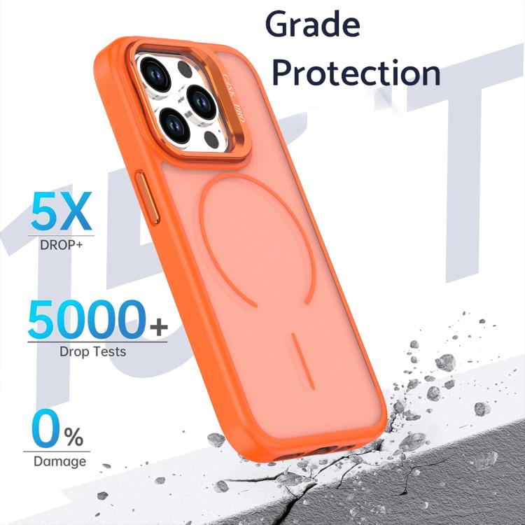 For iPhone 14 Pro Bright Color Frosted Skin-feel Camera Bracket Magsafe Phone Case