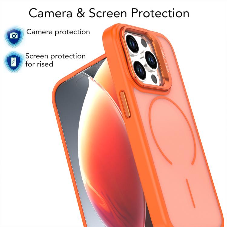 For iPhone 14 Pro Bright Color Frosted Skin-feel Camera Bracket Magsafe Phone Case