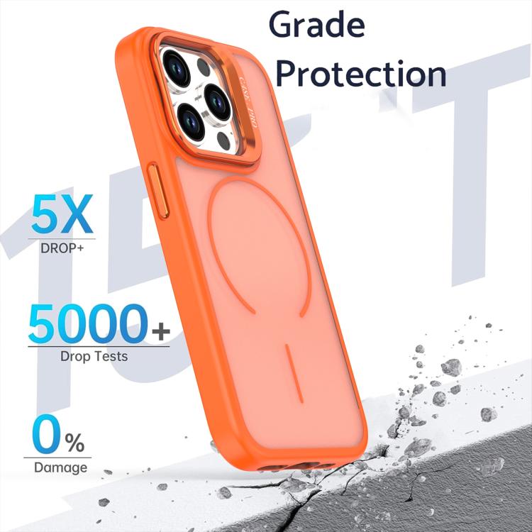 For iPhone 14 Pro Max Bright Color Frosted Skin-feel Camera Bracket Magsafe Phone Case