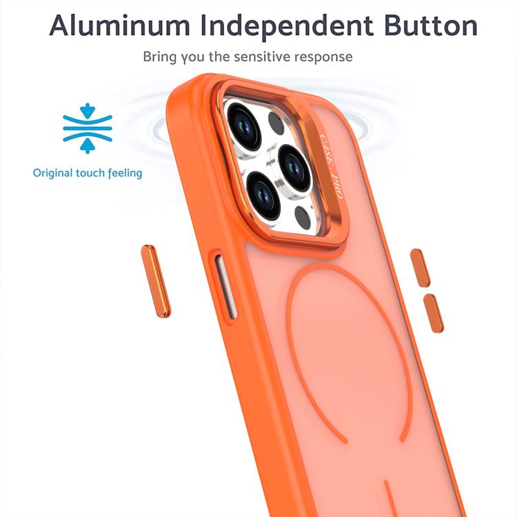For iPhone 14 Pro Max Bright Color Frosted Skin-feel Camera Bracket Magsafe Phone Case