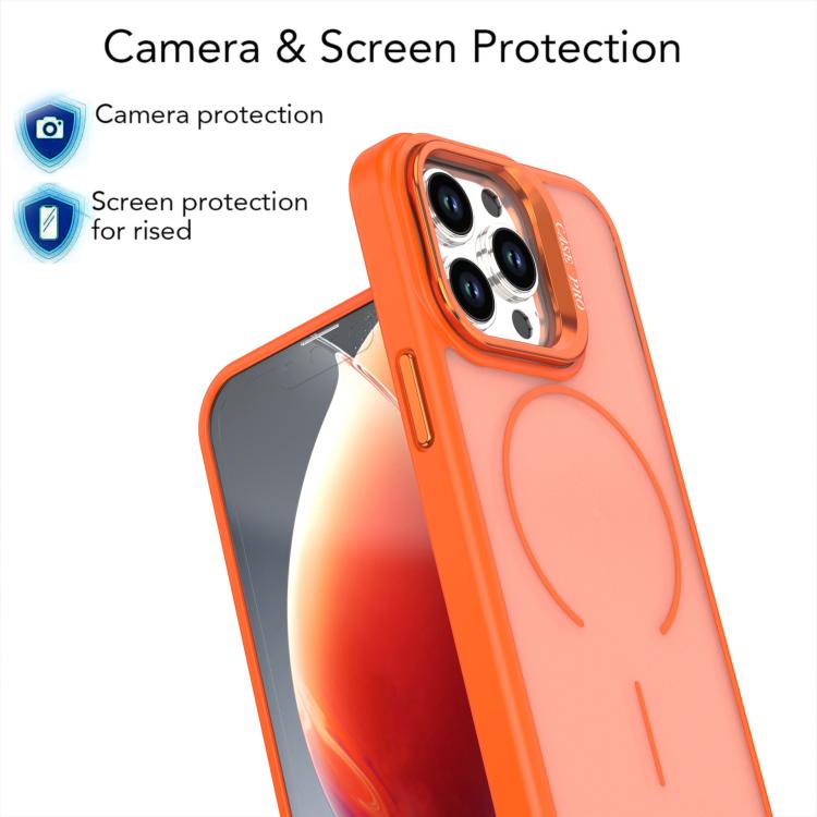 For iPhone 13 Pro Bright Color Frosted Skin-feel Camera Bracket Magsafe Phone Case