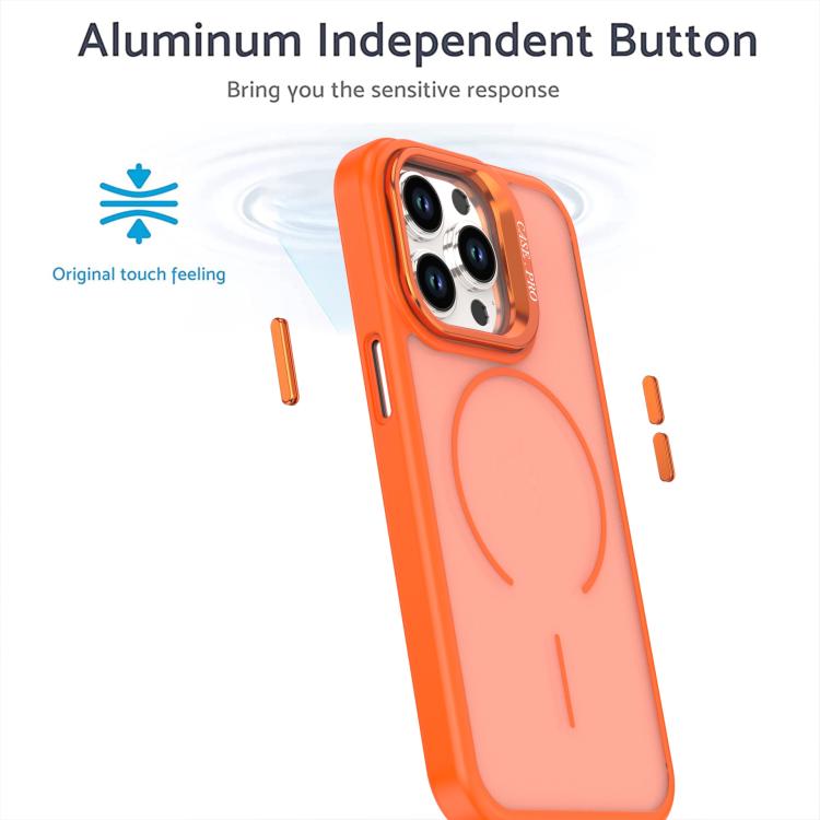 For iPhone 13 Pro Bright Color Frosted Skin-feel Camera Bracket Magsafe Phone Case